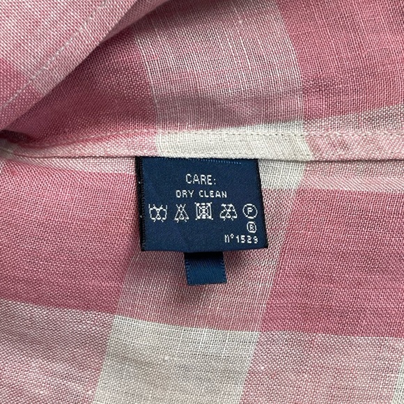Ralph Lauren Linen Gingham Button Down Shirt Size 2 - Picture 7 of 10